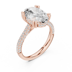 Oval Cut Hidden Halo Diamond Engagement Ring