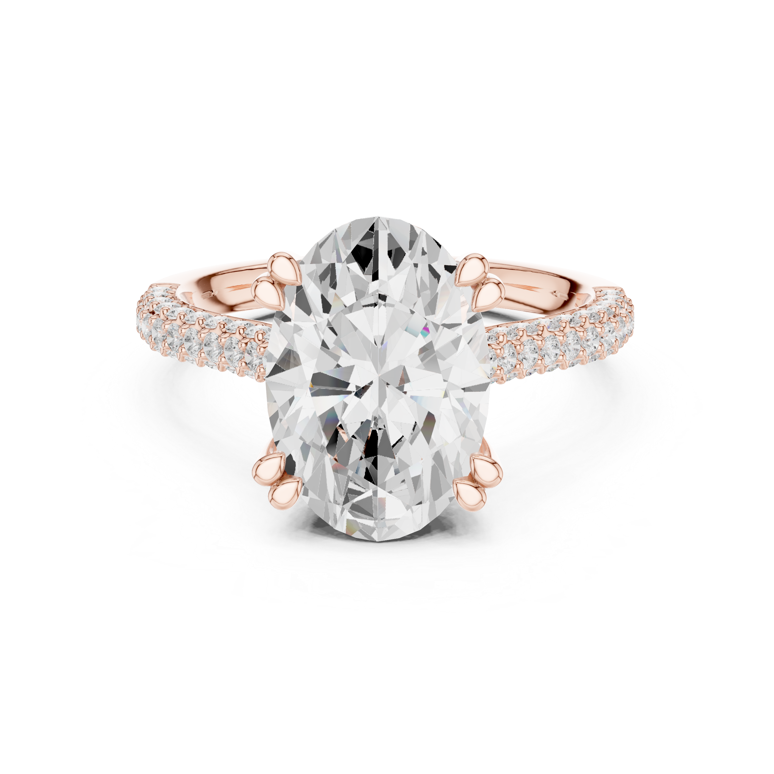 Oval Cut Hidden Halo Diamond Engagement Ring