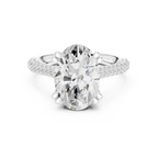 Oval Cut Hidden Halo Diamond Engagement Ring