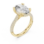 Oval Cut Hidden Halo Diamond Engagement Ring