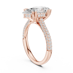 Pear Cut Hidden Halo Diamond Engagement Ring