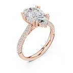 Pear Cut Hidden Halo Diamond Engagement Ring