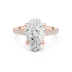 Pear Cut Hidden Halo Diamond Engagement Ring