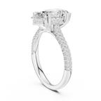 Pear Cut Hidden Halo Diamond Engagement Ring