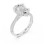 Pear Cut Hidden Halo Diamond Engagement Ring