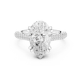 Pear Cut Hidden Halo Diamond Engagement Ring