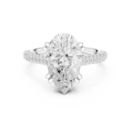 Pear Cut Hidden Halo Diamond Engagement Ring
