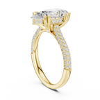 Pear Cut Hidden Halo Diamond Engagement Ring