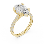 Pear Cut Hidden Halo Diamond Engagement Ring