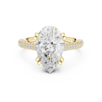 Pear Cut Hidden Halo Diamond Engagement Ring