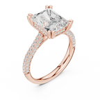 Radiant Cut Hidden Halo Diamond Engagement Ring with Pavé Split Shank | 5.26 CTW