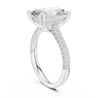 Radiant Cut Hidden Halo Diamond Engagement Ring with Pavé Split Shank | 5.26 CTW