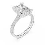 Radiant Cut Hidden Halo Diamond Engagement Ring with Pavé Split Shank | 5.26 CTW