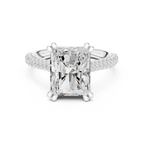 Radiant Cut Hidden Halo Diamond Engagement Ring with Pavé Split Shank | 5.26 CTW