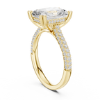 Radiant Cut Hidden Halo Diamond Engagement Ring with Pavé Split Shank | 5.26 CTW