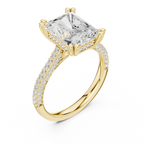 Radiant Cut Hidden Halo Diamond Engagement Ring with Pavé Split Shank | 5.26 CTW
