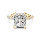 Radiant Cut Hidden Halo Diamond Engagement Ring with Pavé Split Shank | 5.26 CTW