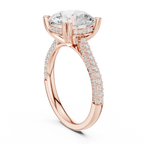 Emerald Cut Three Stone Diamond Engagement Ring with Pavé Band – 2.99 CTW