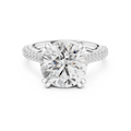 Emerald Cut Three Stone Diamond Engagement Ring with Pavé Band – 2.99 CTW