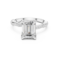 2.95 CT Emerald Cut Three Stone Diamond Engagement Ring with Hidden Accent Diamonds