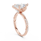 2.53 CT Marquise Cut Three Stone Diamond Engagement Ring with Pavé Band