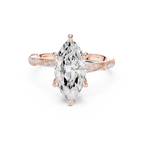 2.53 CT Marquise Cut Three Stone Diamond Engagement Ring with Pavé Band