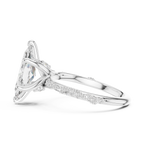 2.53 CT Marquise Cut Three Stone Diamond Engagement Ring with Pavé Band