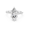 2.53 CT Marquise Cut Three Stone Diamond Engagement Ring with Pavé Band