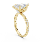 2.53 CT Marquise Cut Three Stone Diamond Engagement Ring with Pavé Band
