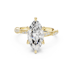 2.53 CT Marquise Cut Three Stone Diamond Engagement Ring with Pavé Band