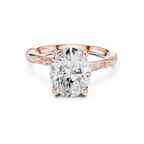 2.75 CT Oval Cut Three Stone Diamond Engagement Ring with Pavé Band