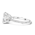 2.75 CT Oval Cut Three Stone Diamond Engagement Ring with Pavé Band