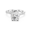 2.75 CT Oval Cut Three Stone Diamond Engagement Ring with Pavé Band