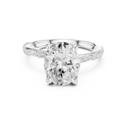 2.75 CT Oval Cut Three Stone Diamond Engagement Ring with Pavé Band