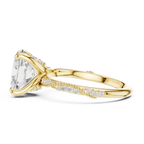 2.75 CT Oval Cut Three Stone Diamond Engagement Ring with Pavé Band