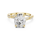 2.75 CT Oval Cut Three Stone Diamond Engagement Ring with Pavé Band