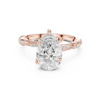 2.71 CT Pear Cut Diamond Engagement Ring with Marquise Side Stones & Pavé Band