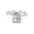 3.36 CT Radiant Cut Three Stone Diamond Engagement Ring with Pavé Band