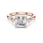 1.93 CT Emerald Cut Diamond Engagement Ring with Round Side Stones