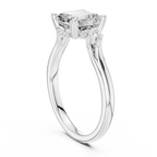 1.93 CT Emerald Cut Diamond Engagement Ring with Round Side Stones