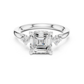 1.93 CT Emerald Cut Diamond Engagement Ring with Round Side Stones