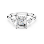 1.93 CT Emerald Cut Diamond Engagement Ring with Round Side Stones
