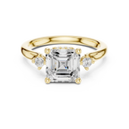 1.93 CT Emerald Cut Diamond Engagement Ring with Round Side Stones