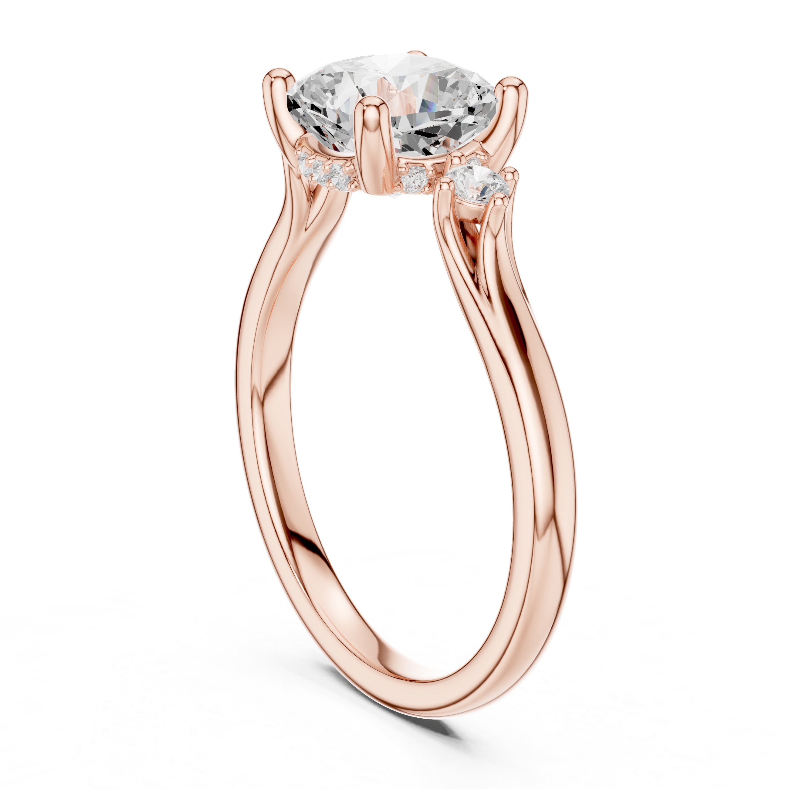1.93 CT Cushion Cut Diamond Engagement Ring with Round Side Stones