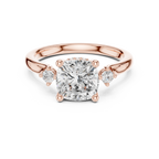 1.93 CT Cushion Cut Diamond Engagement Ring with Round Side Stones