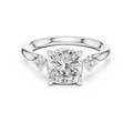 1.93 CT Cushion Cut Diamond Engagement Ring with Round Side Stones
