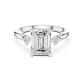 2.23 CT Emerald Cut Diamond Engagement Ring with Round Side Stones