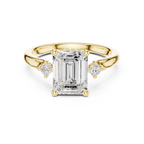 2.23 CT Emerald Cut Diamond Engagement Ring with Round Side Stones