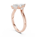 1.95 CT Marquise Cut Diamond Engagement Ring with Round Side Stones