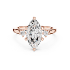 1.95 CT Marquise Cut Diamond Engagement Ring with Round Side Stones